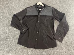 Armand Thiery Shirt Mens Large Button Up Black Slim Fit Cotton Long Sleeve N319